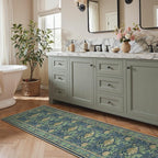 Bavni 2'6''x10 Runner Rug, Microfiber Washable Non-Slip Vintage Floral Rugs - Image 4