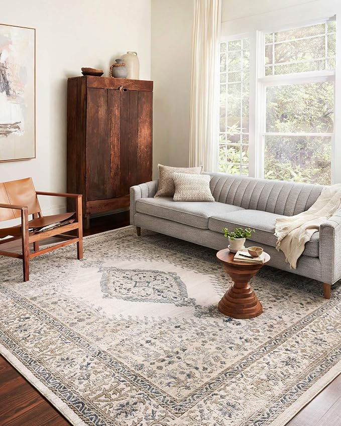 Loloi Teagan Collection TEA-02 Oatmeal/Ivory 5'-3" x 7'-6" Area Rug, Soft - Image 4