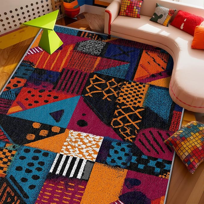 Patchwork Living Room Rug by Unknown