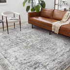 Washable Area Rug 8'x10' Retro Boho Design Non-Shedding Non-Slip Easy Care Ideal - Image 2