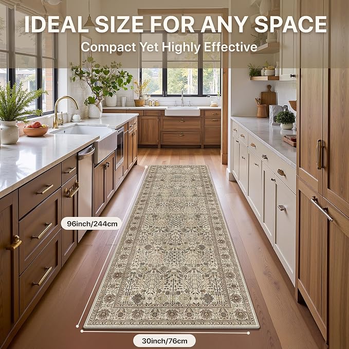 Bavni2'6''x8 Rug Runners for Hallways, Washable Runner Rug Non Slip, Vintage - Image 8
