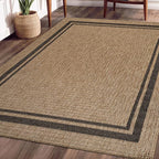 Beverly Rug Easy Jute Bordered Rug 10x14 Washable Large Indoor Outdoor Area Rugs - Image 5