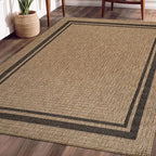 Beverly Rug Easy Jute Bordered Rug 5x7 Washable Durable Indoor Outdoor Area Rugs - Image 9