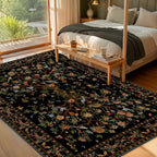 Black Rug for Living Room 5x7 Area Rugs, Machine Washable Non-Slip Carpet - Image 4
