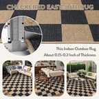 Lahome Checkered Easy Jute Carpet, Washable Area Rug 6x9 Neutral Outdoor Patio - Image 4