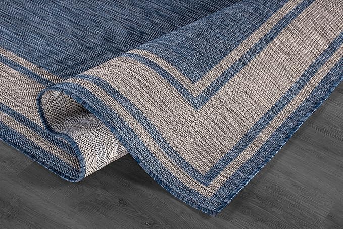 Beverly Rug Outdoor Rug 6x9 Modern Bordered Area Rugs - Image 3