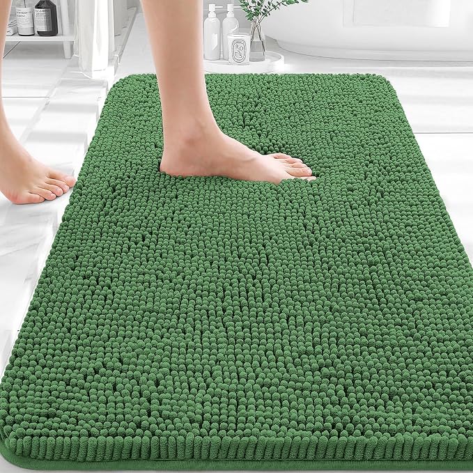 OLANLY Bathroom Rugs 36x24, Extra Soft Absorbent Chenille Bath Rugs, Rubber by OLANLY