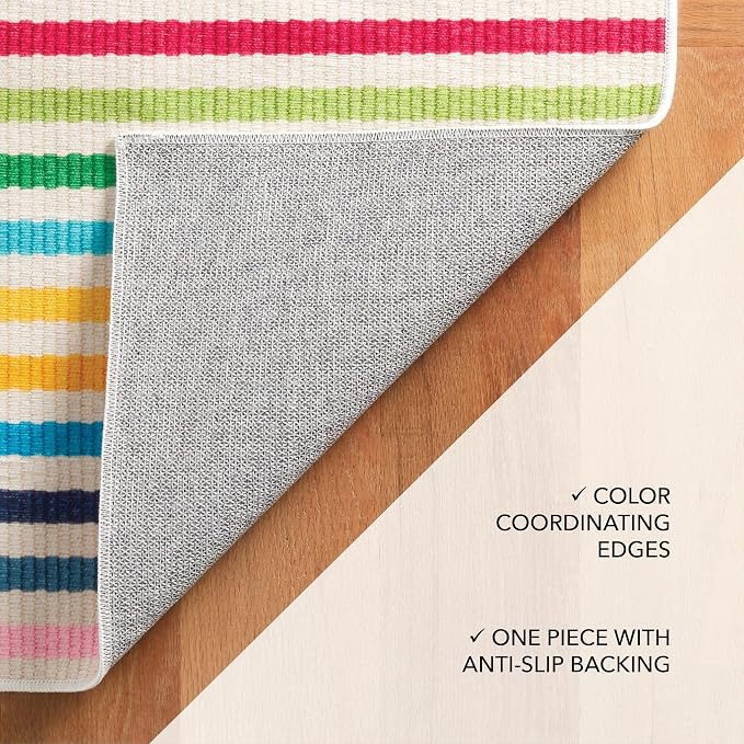 Dash and Albert Rainbow Machine Washable Area Rug - Image 6