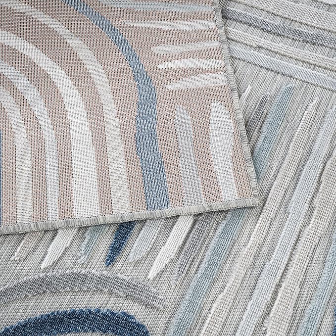 CAMILSON Indoor Outdoor Rug, Easy-Cleaning Non-Shedding Living Room, Garden and - Image 5
