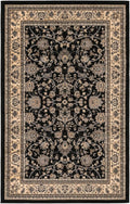 Rugs.com Yasmin Collection Rug – 5' x 8' Black Medium Rug Perfect by Rugscom