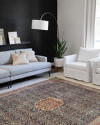 Loloi Layla Collection LAY-09 Cobalt Blue/Spice 3'-6" x 5'-6" .13" Thick Accent - Image 2