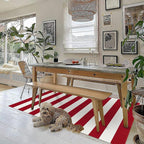 KOZYFLY Red White Striped Outdoor Rug 3x5 Ft Woven Christmas Area Rug Washable - Image 3