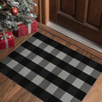 GENIMO Checkered Rug 27.5x44 inches Black and White Outdoor Rug Buffalo Plaid - Image 3