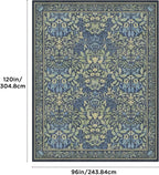 Bavni Floral Dark Blue Area Rugs 8x10, Vintage Boho Carpet Machine Washable - Image 2