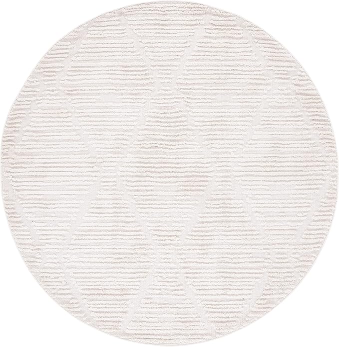 SAFAVIEH Marrakech Collection 8' Round Beige MRK517C Moroccan Boho Tribal - Image 3