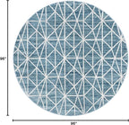 Rugs.com Lattice Trellis Collection Rug – 8 Ft Round Blue Low-Pile Rug Perfect - Image 2