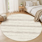 Nakagishi Round Rug Boho Area Rugs: 8x8 Washable Large Circle Neutral Soft - Image 5