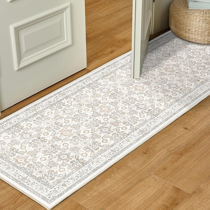 WITSHOCK 2x6 Runner Rugs for Hallways, Vintage Neutral Hallway Rugs for Entryway - Image 6