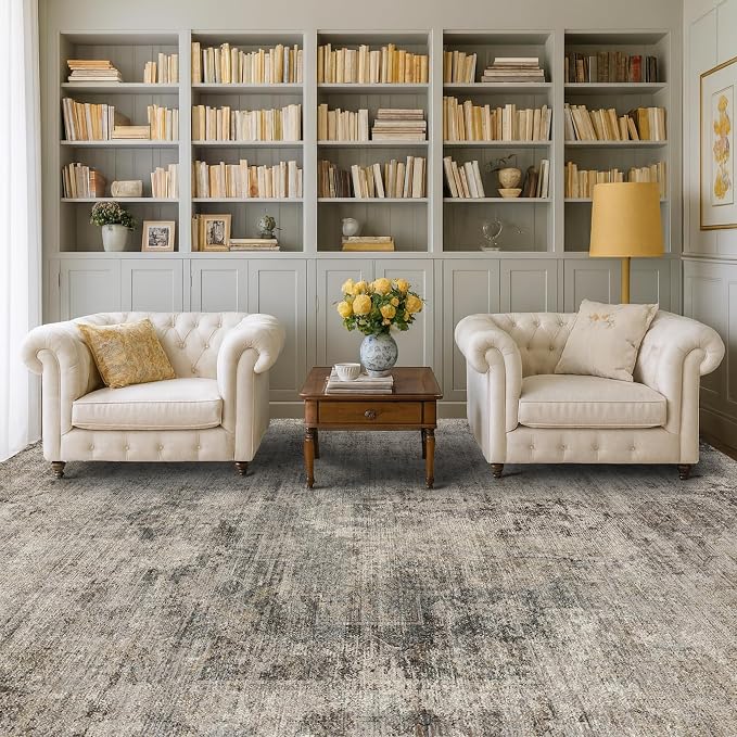 Taupe Brown Big Rugs for Living Room 9x12 - Image 6