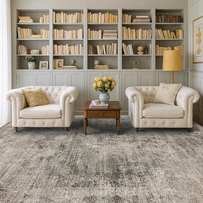 Farmhouse Brown Rugs for Living Room 8x10 - Image 3