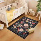 DUKINO 3x4 Area Rug, Lightweight Non Slip Washable Floral Rug, Indoor Low Pile - Image 4