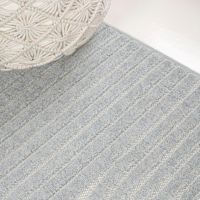 JONATHAN Y Hallie High-Low Curve Light Blue/Cream 8x10 Indoor/Outdoor Area Rug - Image 10