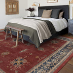 RUGGABLE Washable Vintage Area Rug – Verena Amber Red 8x10, Stain-Resistant by RUGGABLE