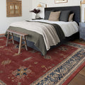 RUGGABLE Washable Vintage Area Rug – Verena Amber Red 8x10, Stain-Resistant by RUGGABLE