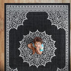CAMILSON Outdoor Rug, 8x10 Medallion Black White Modern Area Rugs - Image 7