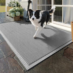 Front Door Mat 20''x31'', Drainage Heavy Duty Dirt Trapping Non-Slip Doormats by QiCaiJia