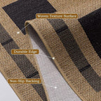 Checkered Jute 5x7 Area Rugs, Washable Outdoor Patio Rug Living Room Bedroom - Image 7