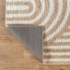 Rugshop Abstract Arch Shag Area Rug Beige 2' x 3' Ideal - Image 5