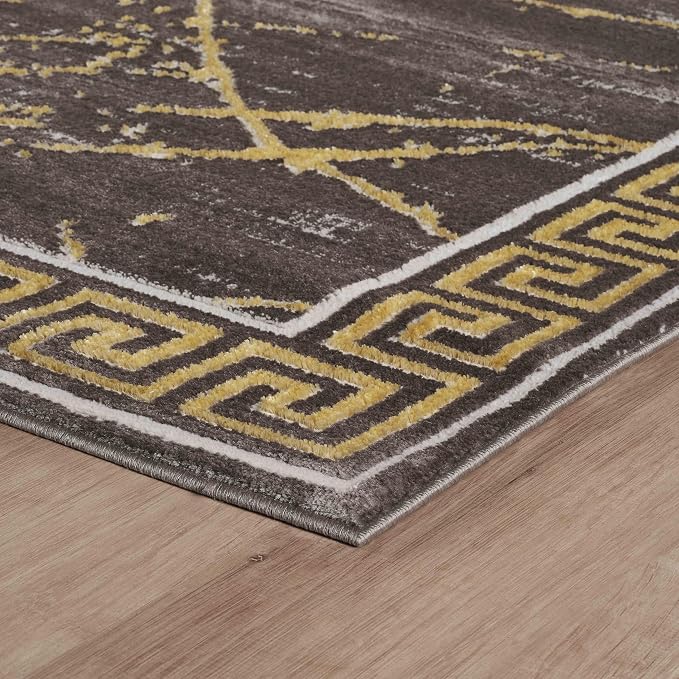 GLORY RUGS Area Rugs Marble 8x10 Brown Gold Carpet Modern Abstract Rug Living - Image 3