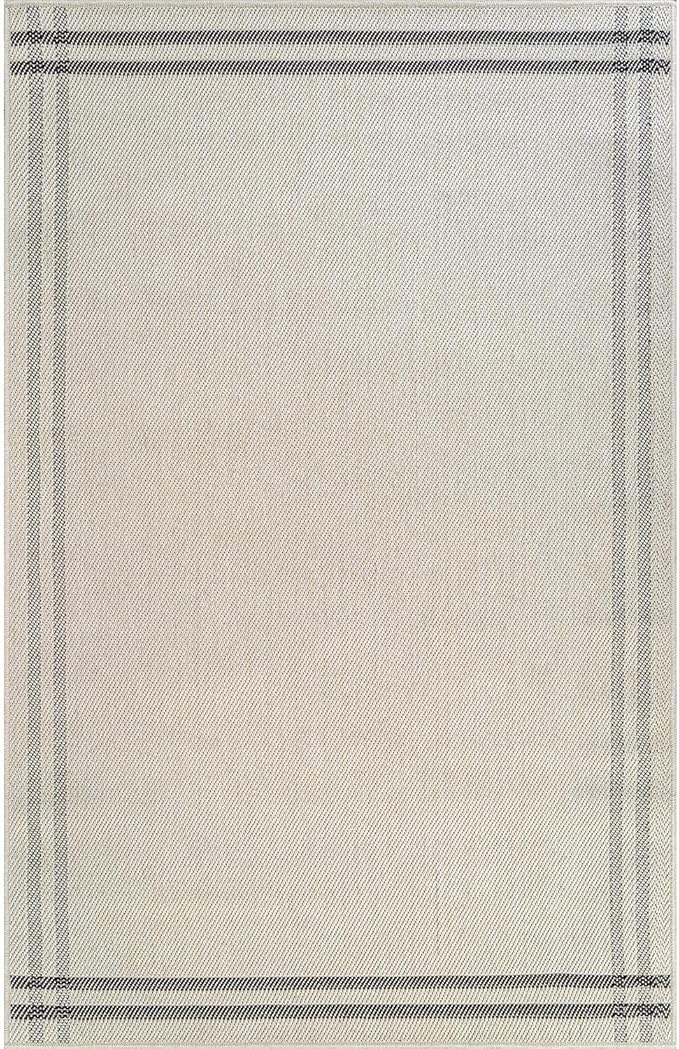 Easy Jute Rugs 10x14 Bordered Bone Color Living Room Indoor Outdoor Area Rug - Image 2