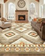 Area Rug 7x9 Rug Machine Washable Non-Slip Low Pile Print Pattern Western Rug - Image 8