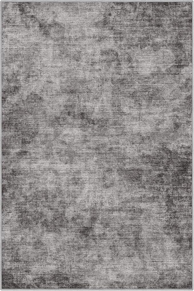 LUMI 8x10 Washable Area Rug for Living Room, Ultra Soft Modern Neutral Grey - Image 3