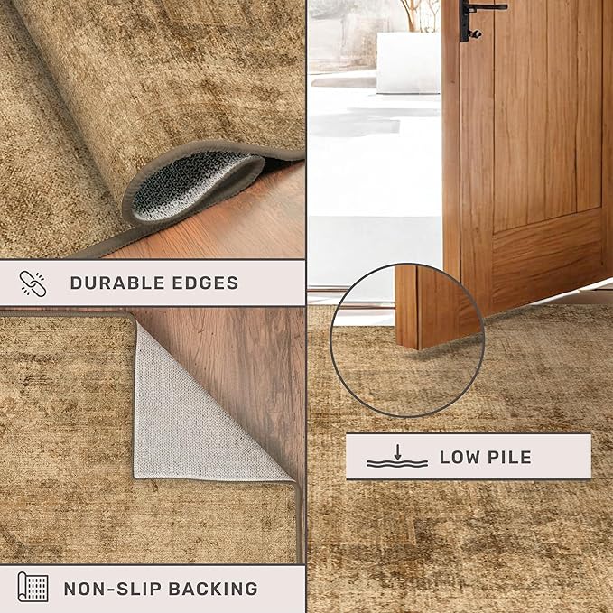 Farmhouse Gold Brown Indoor Rugs - Image 5