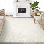 Abani Cream Area Rug for Living Room, Bedroom by Abani