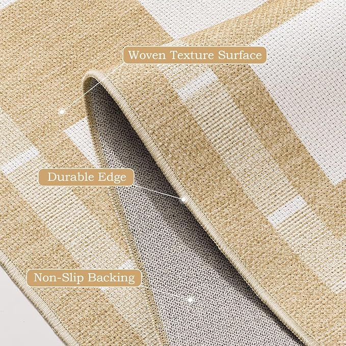 Vasofe 2x6 Runner Rug for Hallway, Washable Checkered Jute Rugs, Outdoor Indoor - Image 7