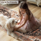 XWZO Entryway Area Rug 2x3ft — Soft Vintage Low Pile Non-Slip Backing Door Mat - Image 8