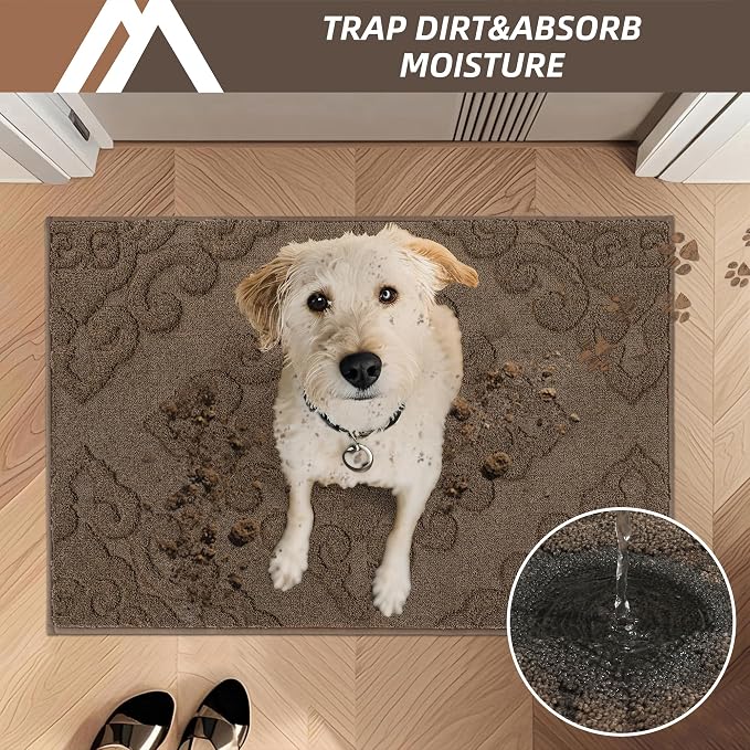 COSY HOMEER Door Mat 20”x32”, Absorbent Dirt Trapper Entryway Rugs, Non-Slip - Image 2
