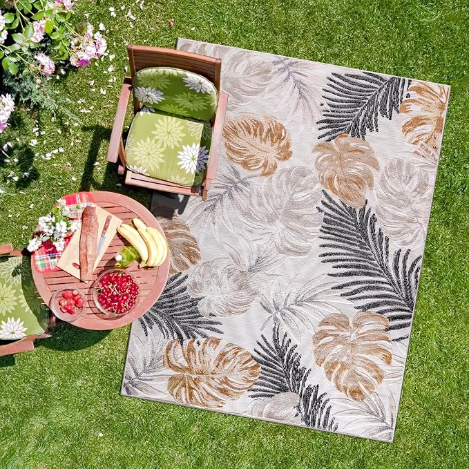 CAMILSON Indoor Outdoor Rug, Easy-Cleaning Non-Shedding Living Room, Garden and - Image 5