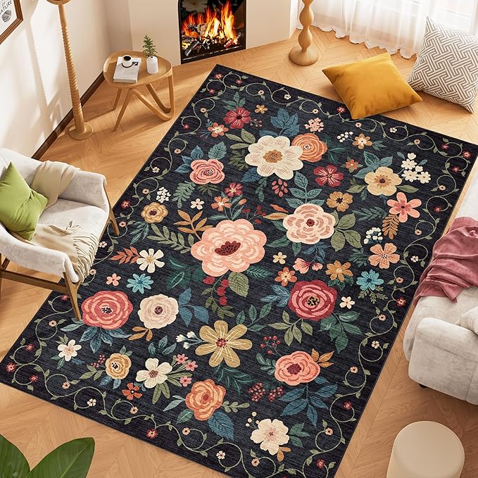 DUKINO 8x10 Area Rug, Floral Rugs - Image 2
