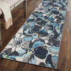 Rugshop Gray Large Floral Non-Slip Runner Rug Fade Resistant - Image 7