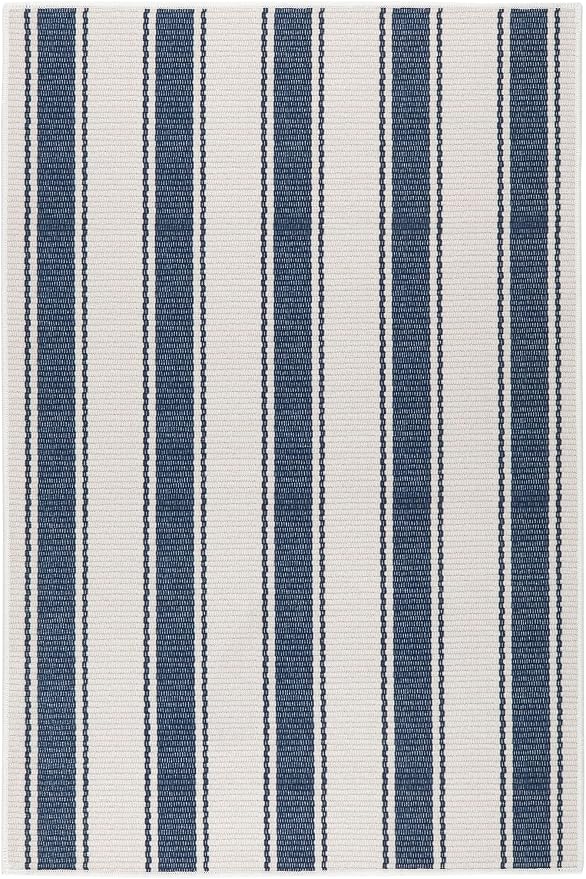 Dash & Albert Awning Stripe Blue Machine Washable Rug, 6 X 9 Feet by DashAlbert