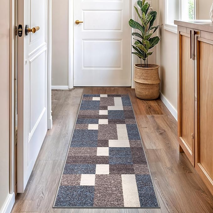 Rugshop Modern Boxes Design Non-Slip Carpet by Rugshop