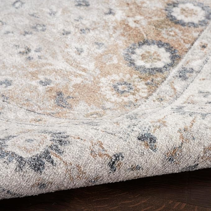 Nourison Home Astra Machine Washable Silver Taupe 4' x 6' Area Rug - Image 8
