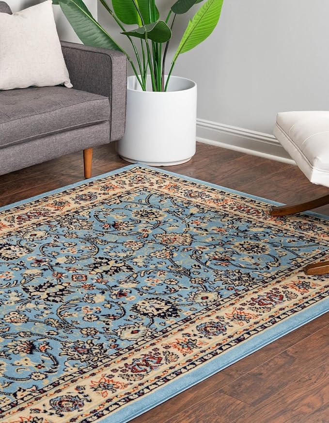 Rugs.com Yasmin Collection Rug – 9' x 12' Light Blue Medium Rug Perfect - Image 6