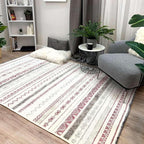 Alfa Rich 5x8 Mauve Off White Washable Area Rugs by AlfaRichRugs
