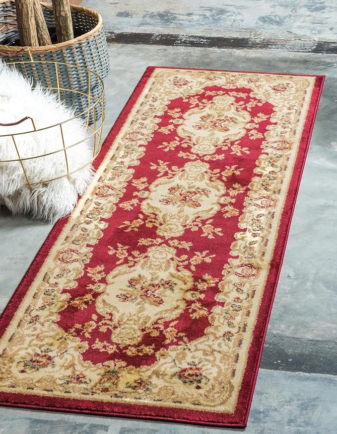 Rugs.com Chateau Collection Rug – 2' 2 x 6' Runner Red Medium Rug Perfect by Rugscom